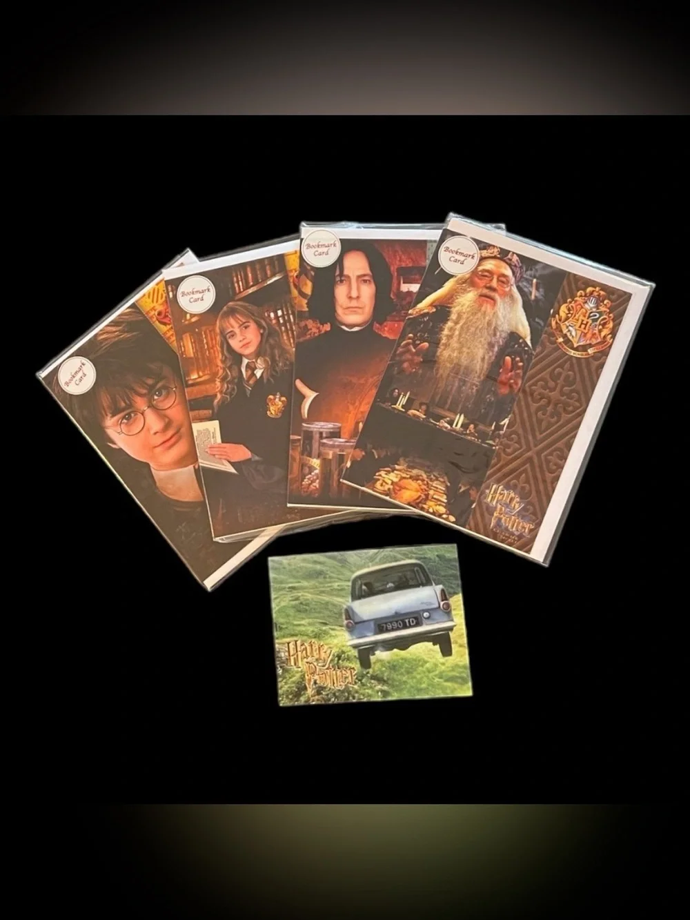 RARE Vintage UK Harry Potter Bookmark Birthday Cards W/Holographic Postcard NEW